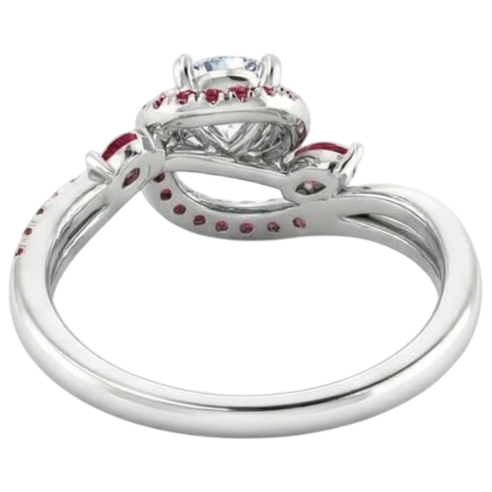 Anello con diamante 1.65 carati gioielli da donna con rubino birmano