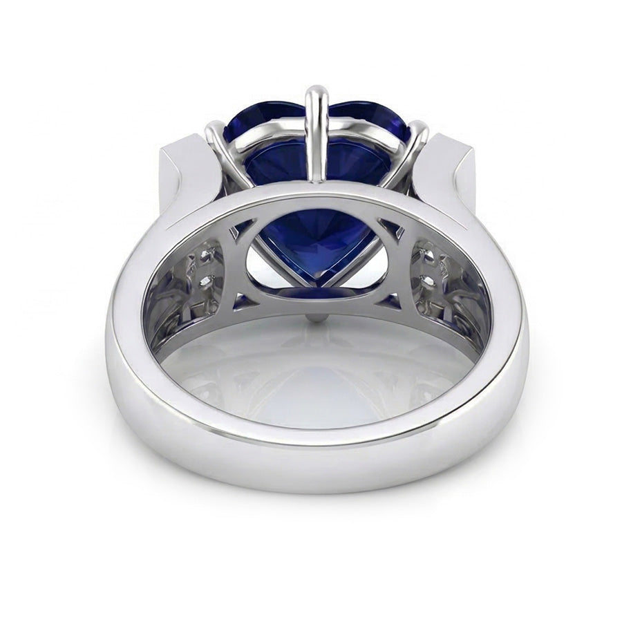 vero round diamante 3.50carati anello vista di profilo