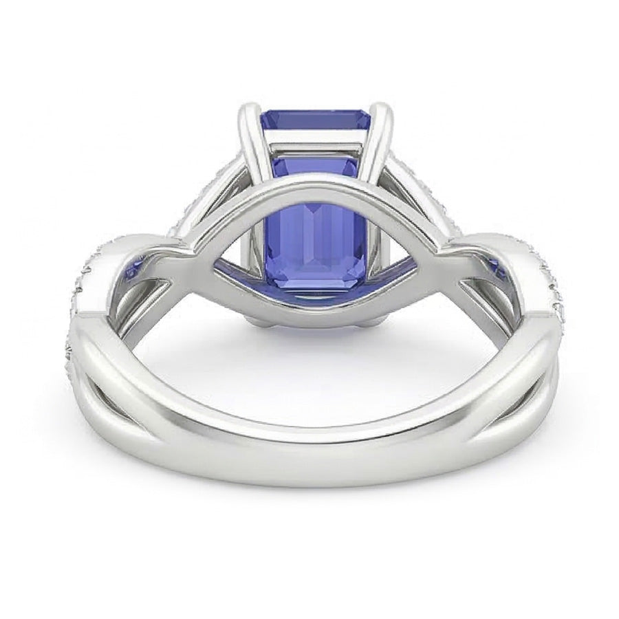 Anello con gioielli con stelo in oro infinito con zaffiro smeraldo da 3 carati