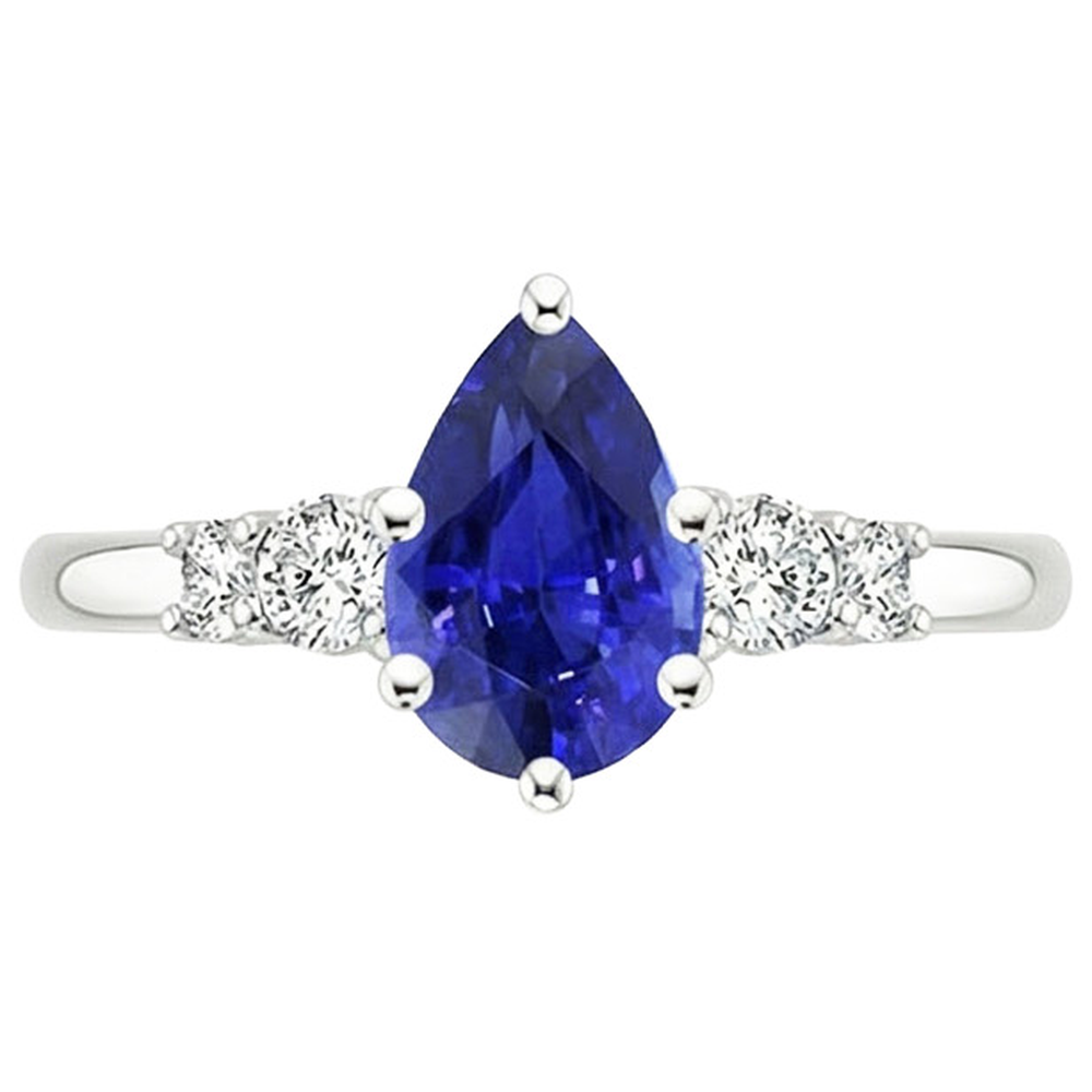 Anello con pietra blu