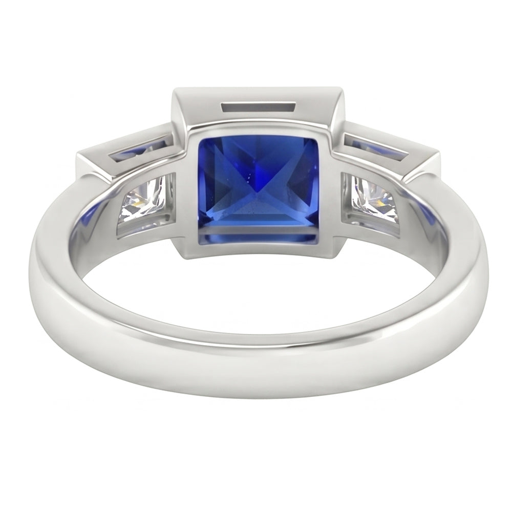 vero princess diamante 2carati anello vista di profilo