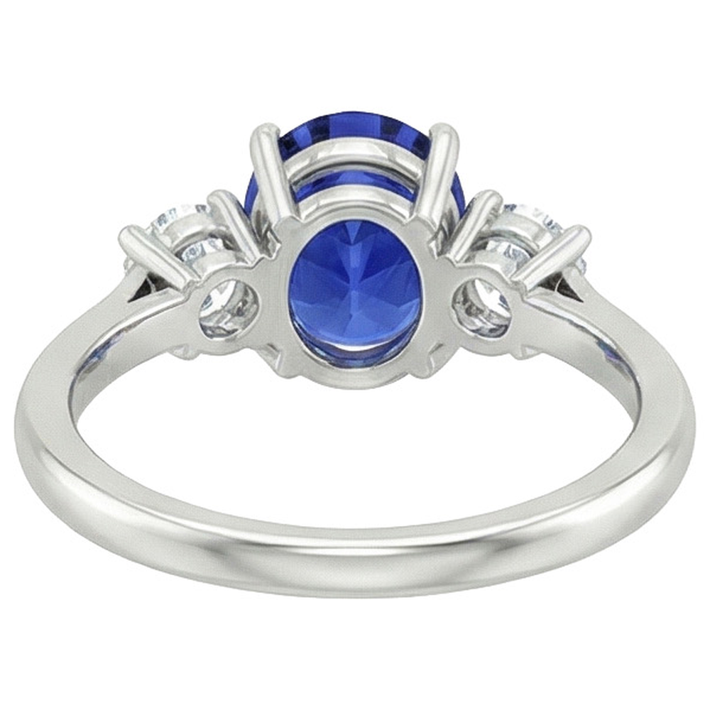 vero oval diamante 4.75carati anello vista di profilo