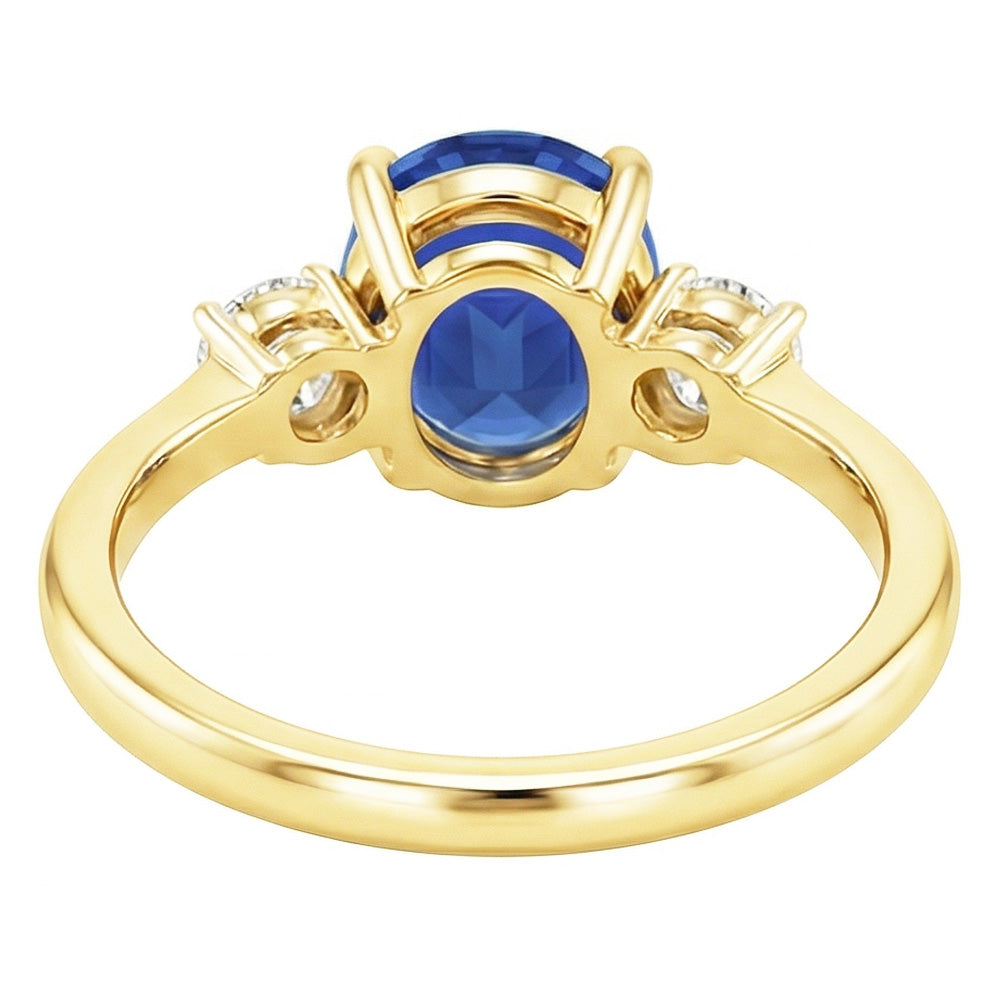 vero oval diamante 5.50carati anello su bianco