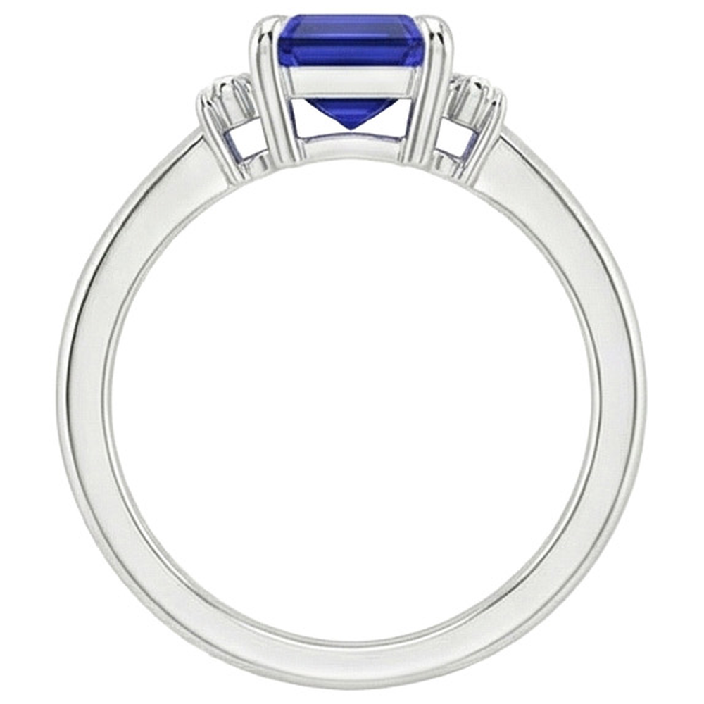 vero baguette diamante 2.50carati anello su bianco