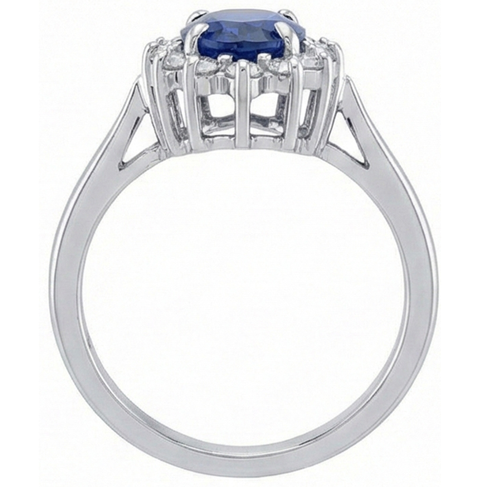 Anello con zaffiro blu di Ceylon. gioielli con diamanti da 4.70 carati