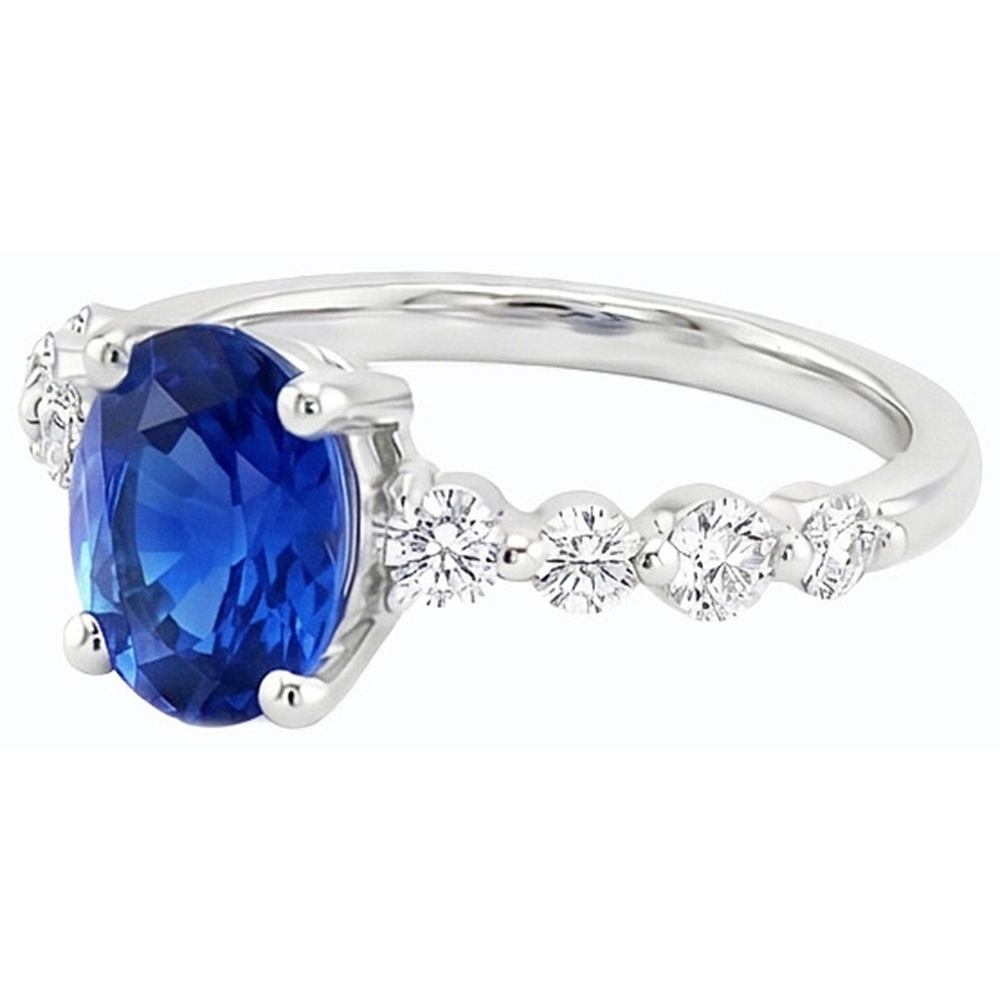 vero round diamante 4.50carati anello su bianco