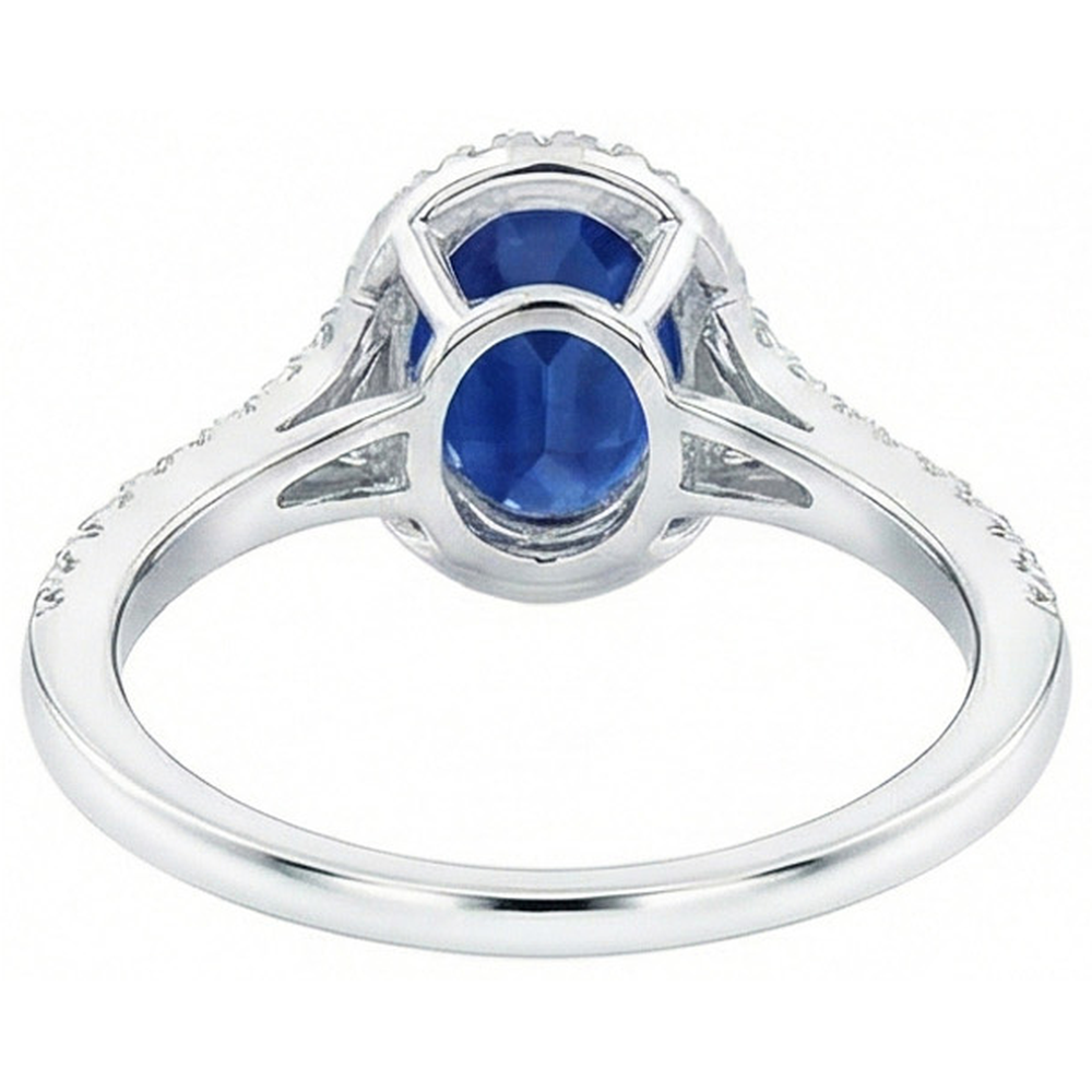 vero oval diamante 2.50carati anello su bianco
