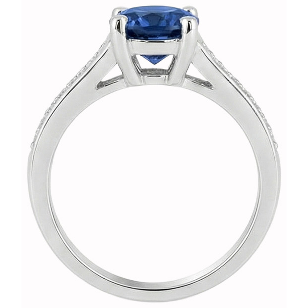 vero round diamante 2.80carati anello vista di profilo