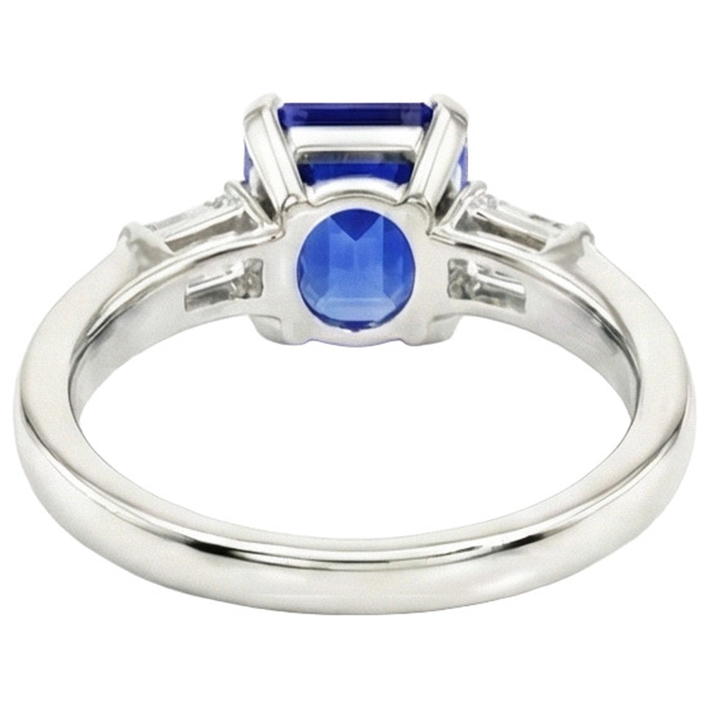 vero baguette diamante 1.75carati anello vista di profilo