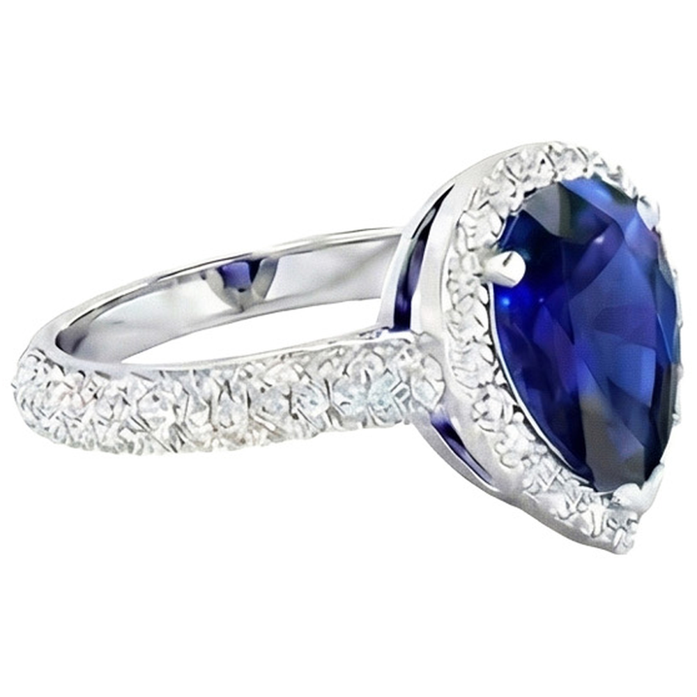vero round diamante 4carati anello su bianco