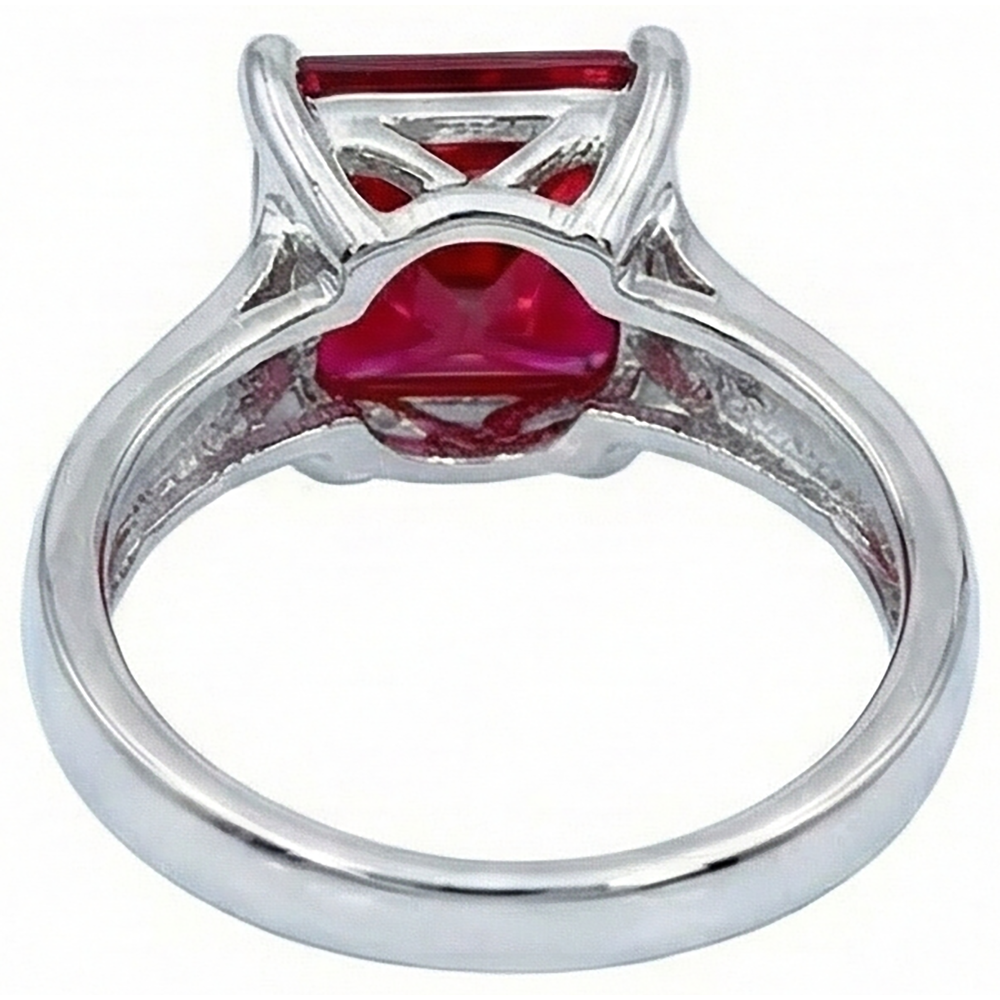 Anello da donna con rubino solitario rosso oro bianco 2.25 carati 14K