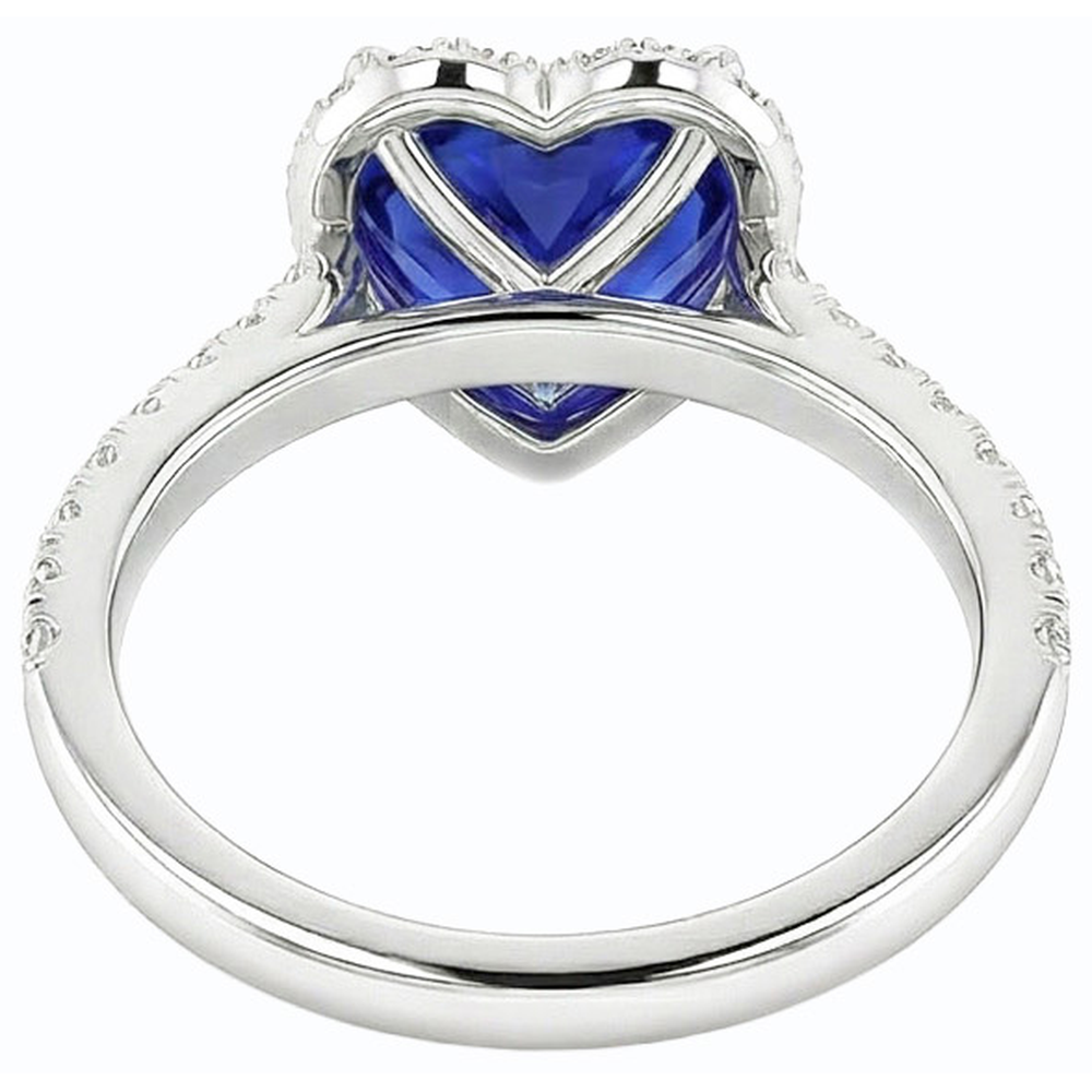 Anello da donna con zaffiro Srilanka e diamanti 3.50 carati