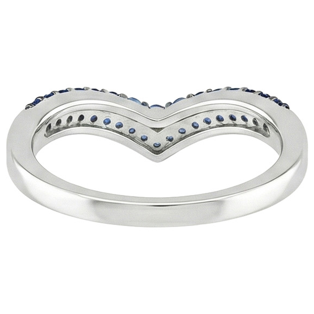 Anello da donna in oro con diamanti rotondi e zaffiri blu 2 carati