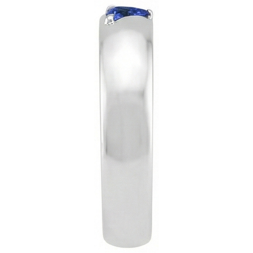Anello da uomo con pietre preziose Solitario Trillion Deep Blue Sapphire Jewelry 0,50 Ct