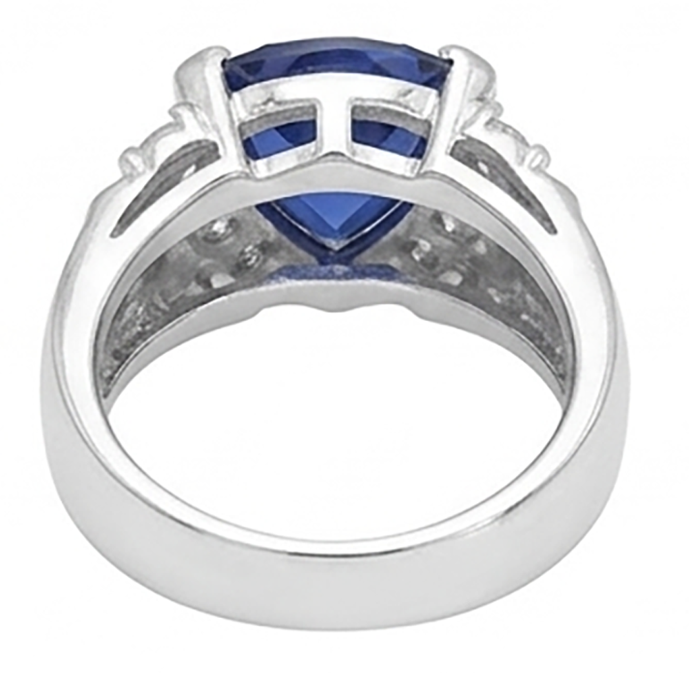 Anello da uomo con zaffiro Diamond Anniversary Trillion Stile vintage