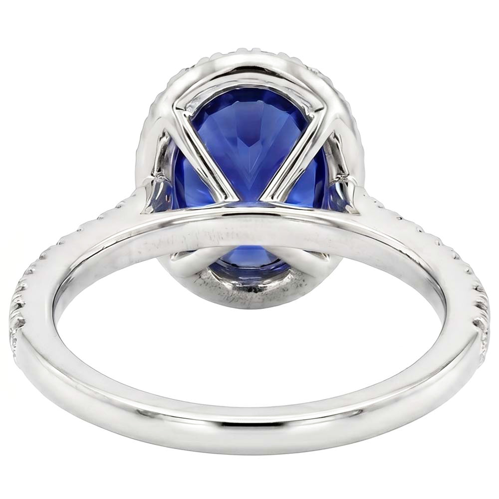 Anello di Diamanti Naturali Autentici ( non creati in laboratorio ) Zaffiro Halo