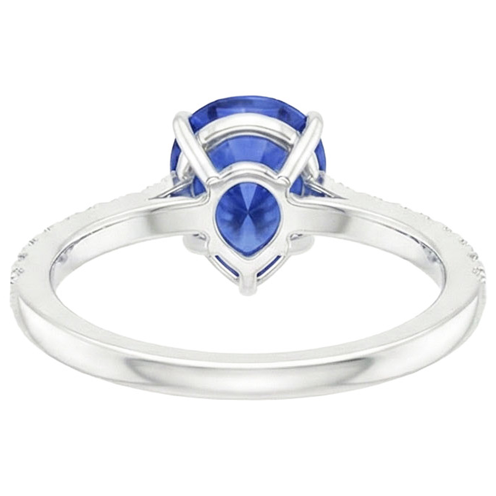 vero pear diamante 3carati anello angolo laterale