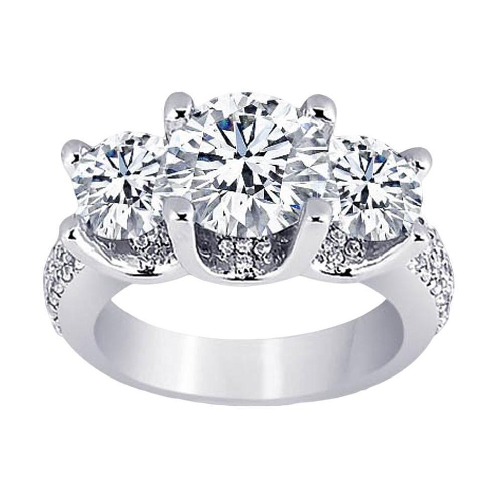Anello di fidanzamento con pavé di diamanti. oro bianco 4.11 carati. 14 carati - harrychadent.it