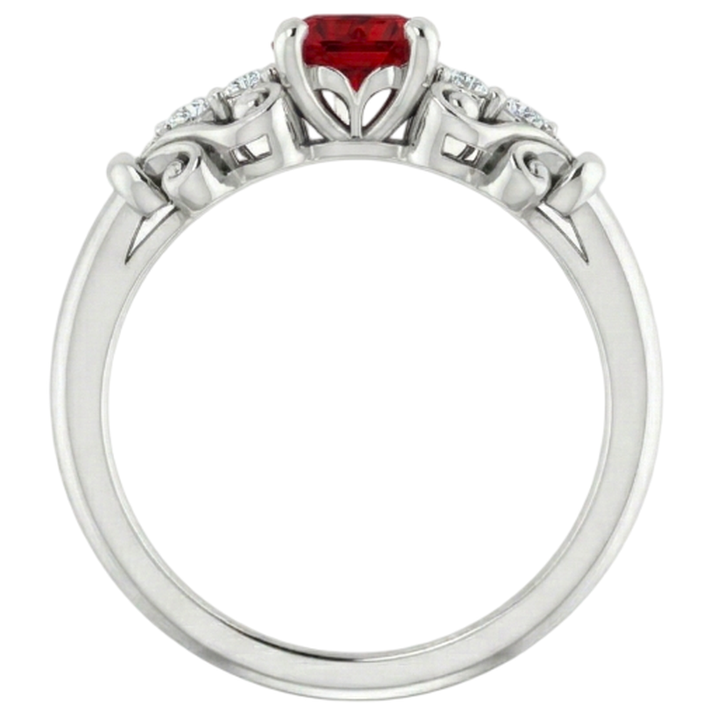 vero round diamante 1.10carati anello con accenti diamanti