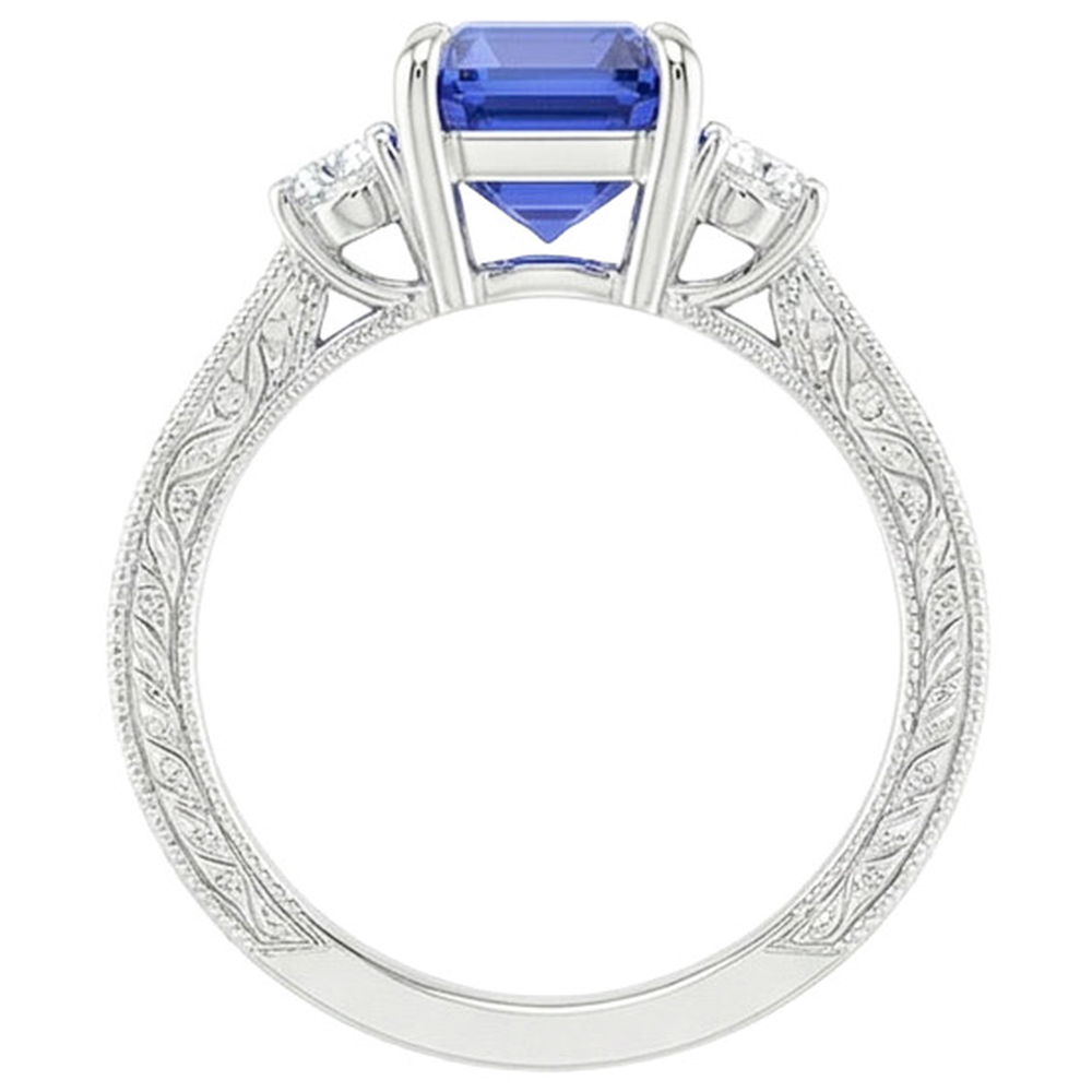 vero emerald diamante 3.50carati anello dettaglio ravvicinato