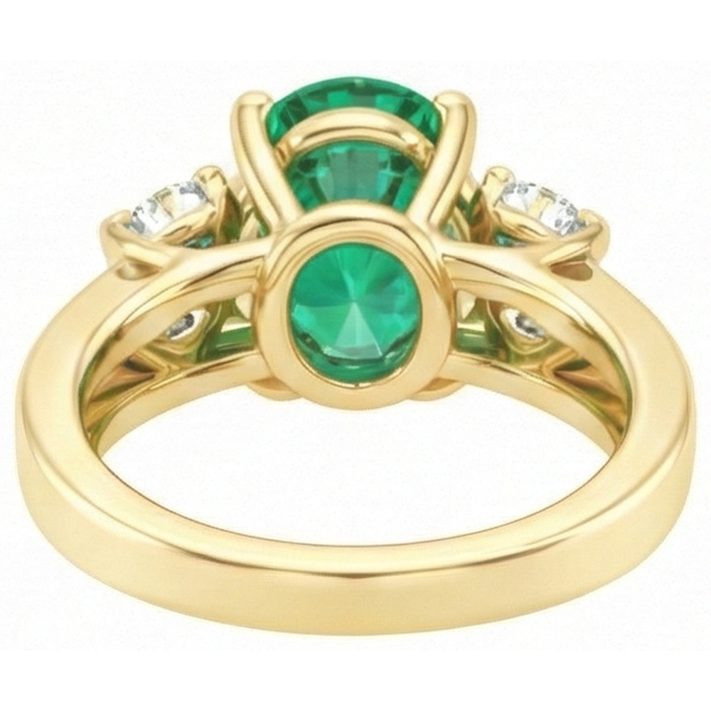 Anello di fidanzamento con Verde smeraldo e diamante 5.25 carati