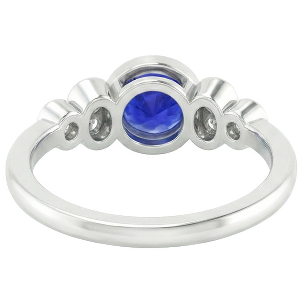 Anello di fidanzamento con castone in oro con zaffiro di Ceylon e diamante 1.75 carati