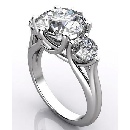 Anello di fidanzamento con diamante rotondo 3 carati da 4.51 carati stile traliccio - harrychadent.it