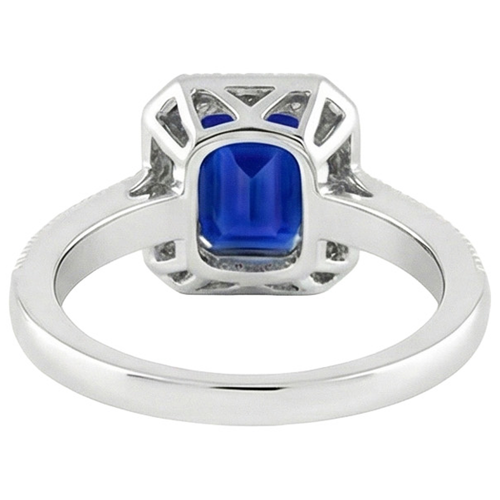 vero round diamante 2.20carati anello vista di profilo