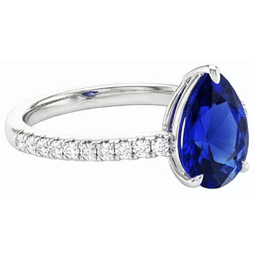 vero round diamante 3.50carati anello vista di profilo