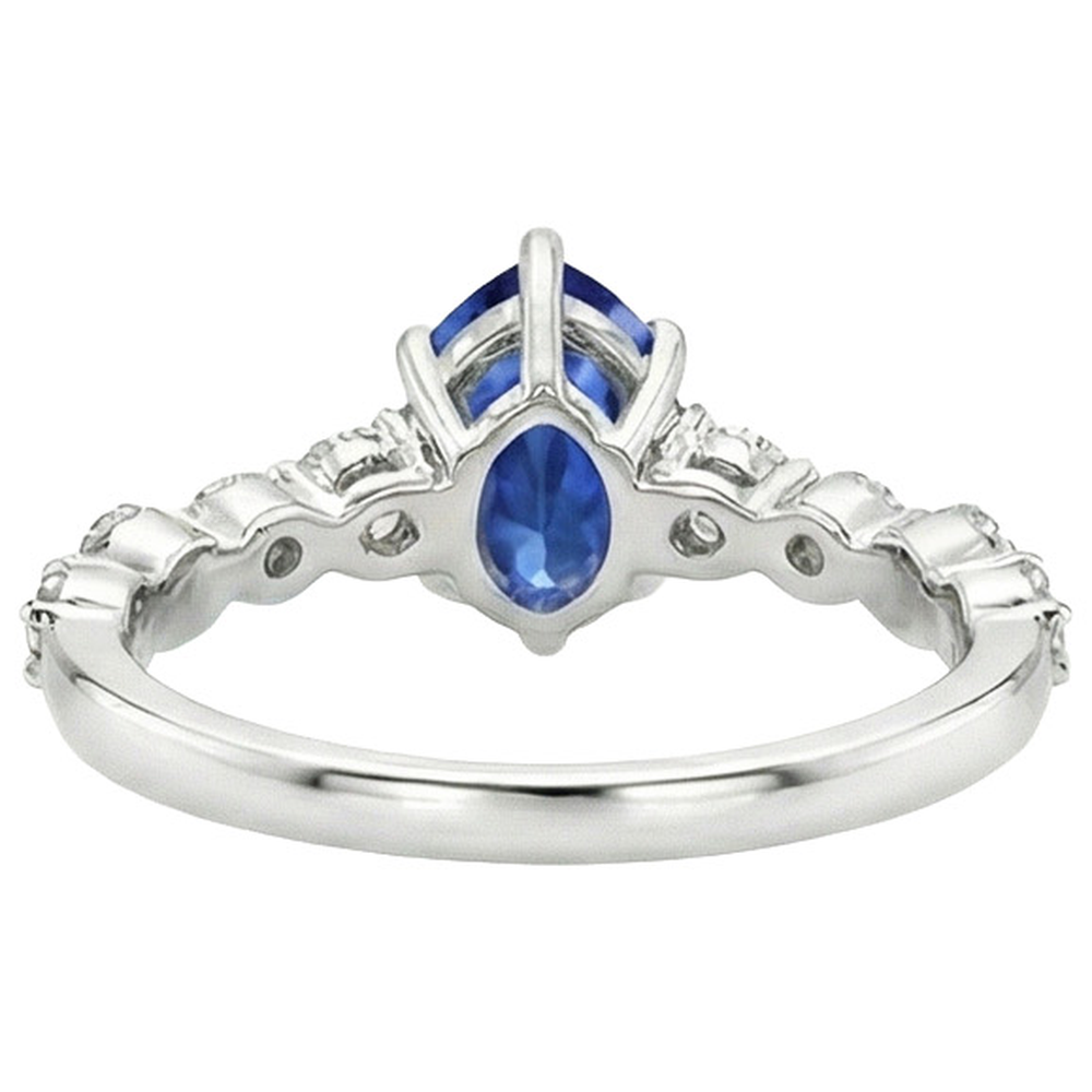 vero pear diamante 6.75carati anello su bianco