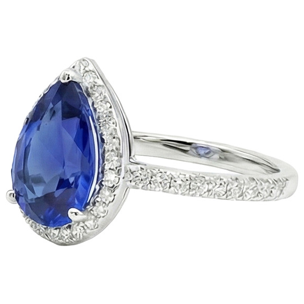 vero round diamante 4carati anello su bianco