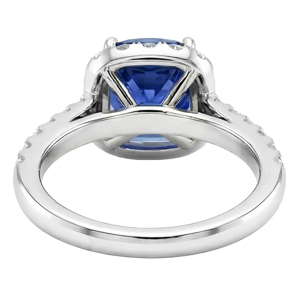 vero round diamante 3.50carati anello vista di profilo