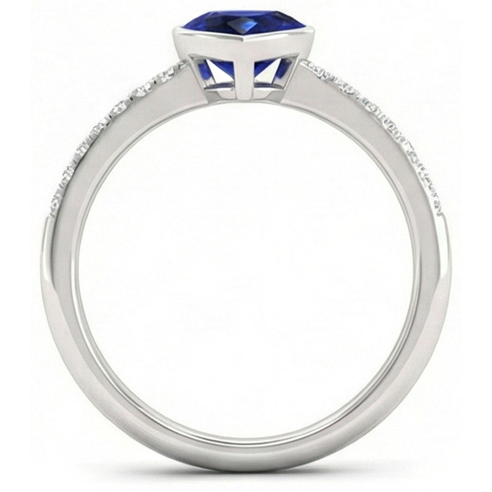 vero round diamante 2.50carati anello vista di profilo