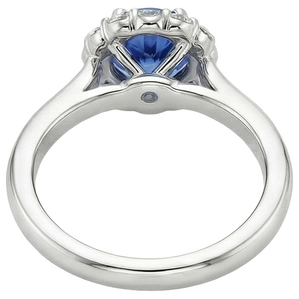 vero round diamante 3.35carati anello vista di profilo
