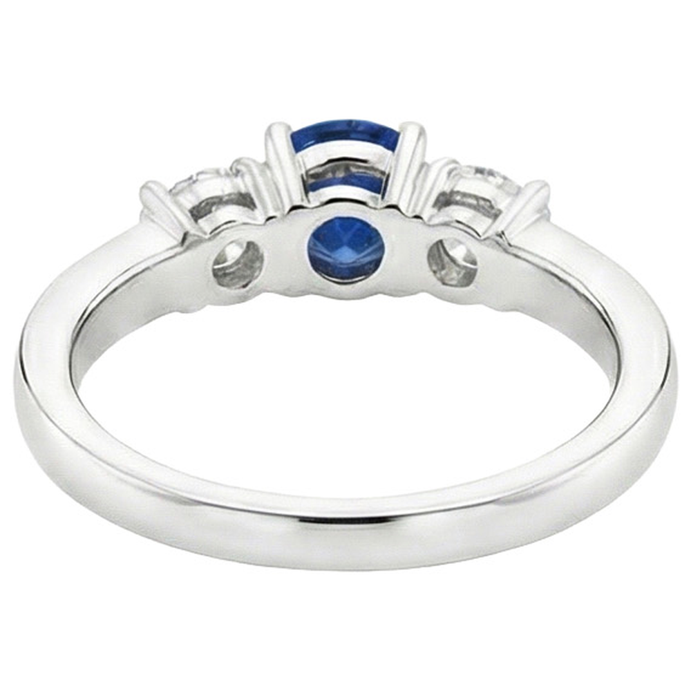 vero round diamante 3.40carati anello vista di profilo