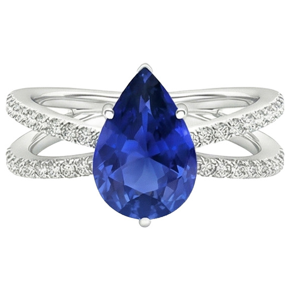 vero round diamante 5carati anello su bianco
