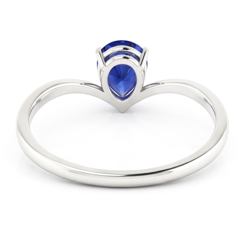 Anello di fidanzamento solitario con zaffiro di Ceylon da 1,50 carati in oro bianco 14K