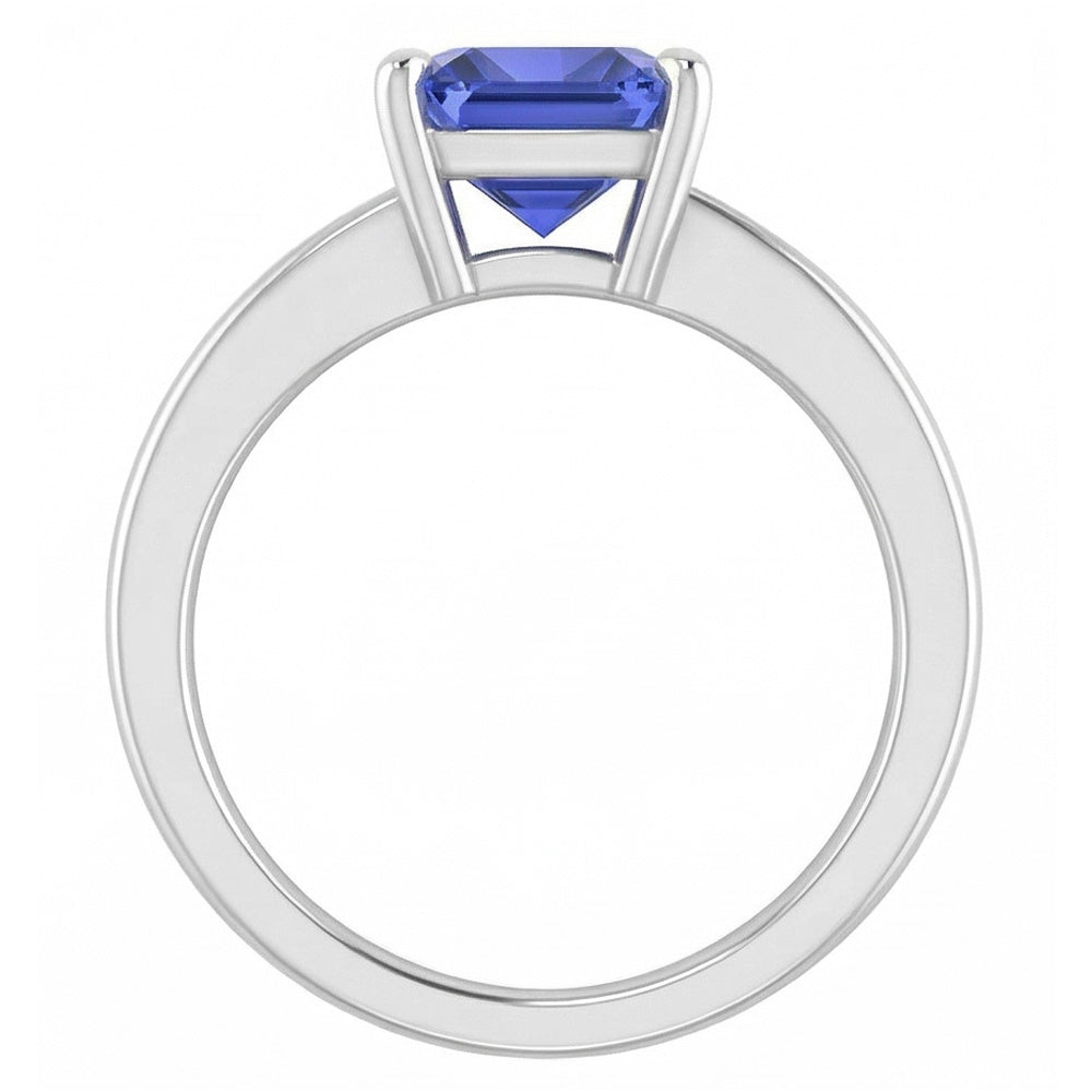 Anello di fidanzamento solitario radiante da 1.50 carati in oro con zaffiro di Ceylon 14K