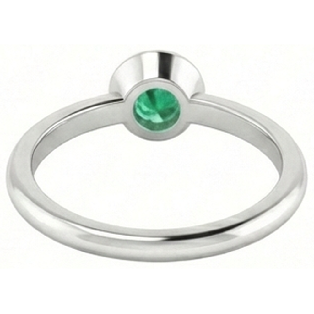 Anello di fidanzamento solitario verde smeraldo 0.75 carati castone impostazione