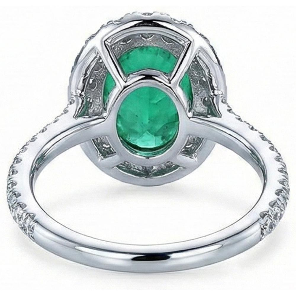 Anello in oro bianco 14K con diamante verde da 5,75 carati con smeraldo verde