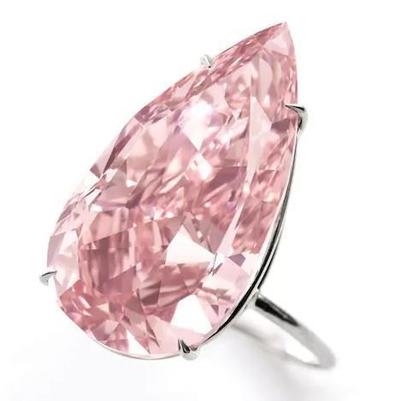 Anello in oro bianco 14 carati con grande solitario taglio a pera 3 ct con zaffiro rosa - harrychadent.it