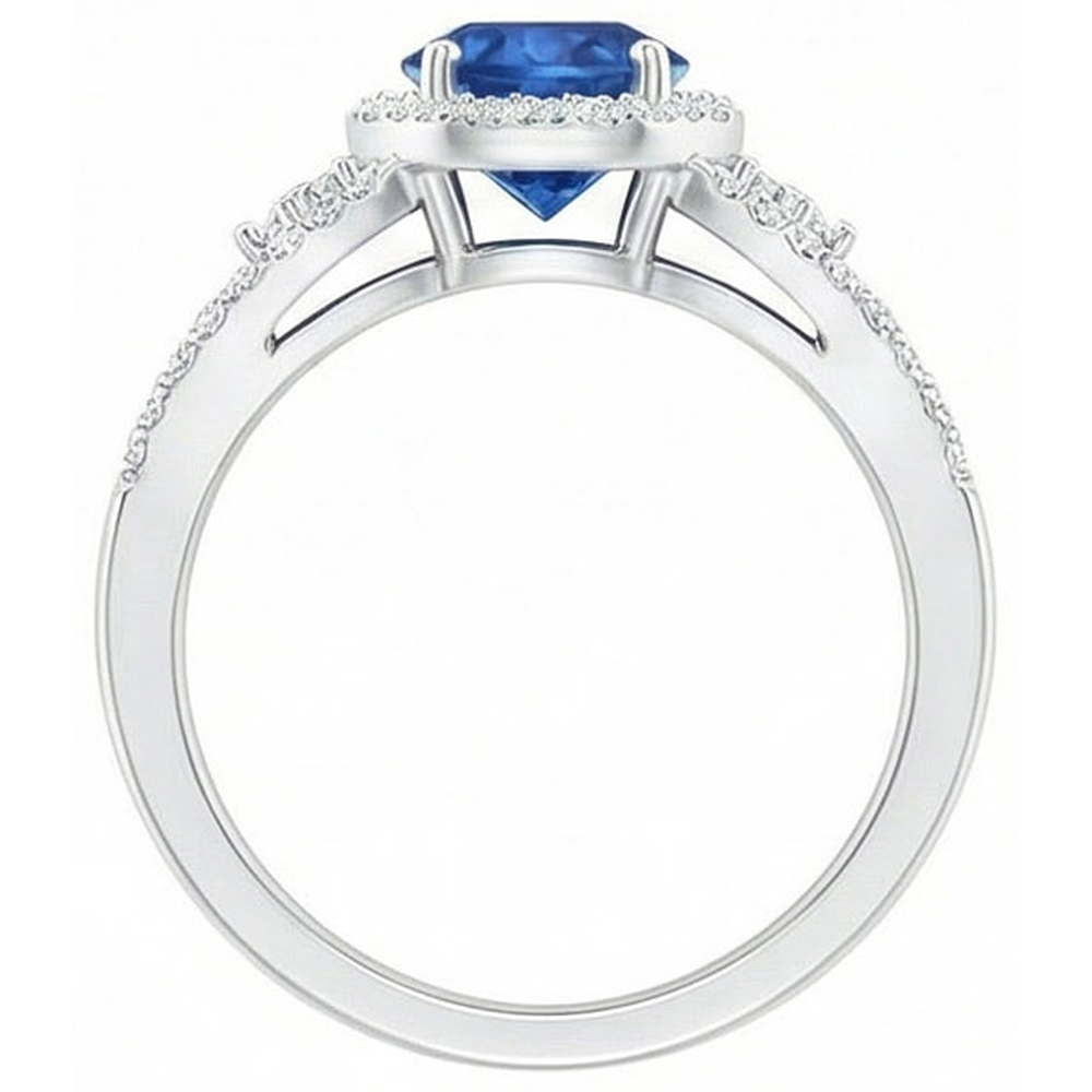 vero round diamante 2.64carati anello su bianco