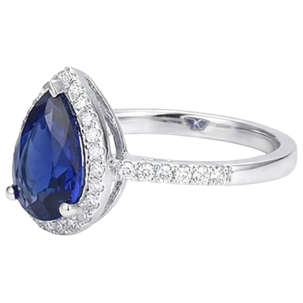 vero round diamante 3.75carati anello su bianco