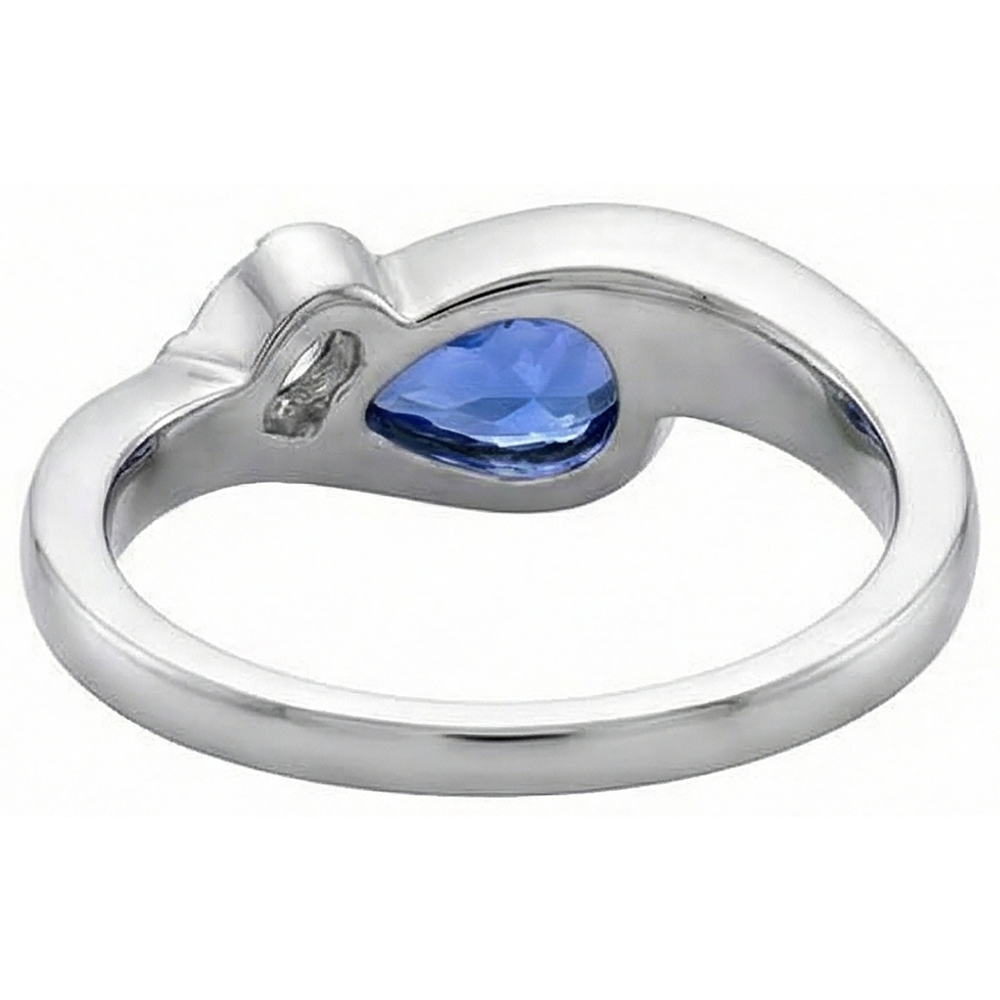 Anello in oro stile antico da 2,01 carati con diamante a pera tanzanite