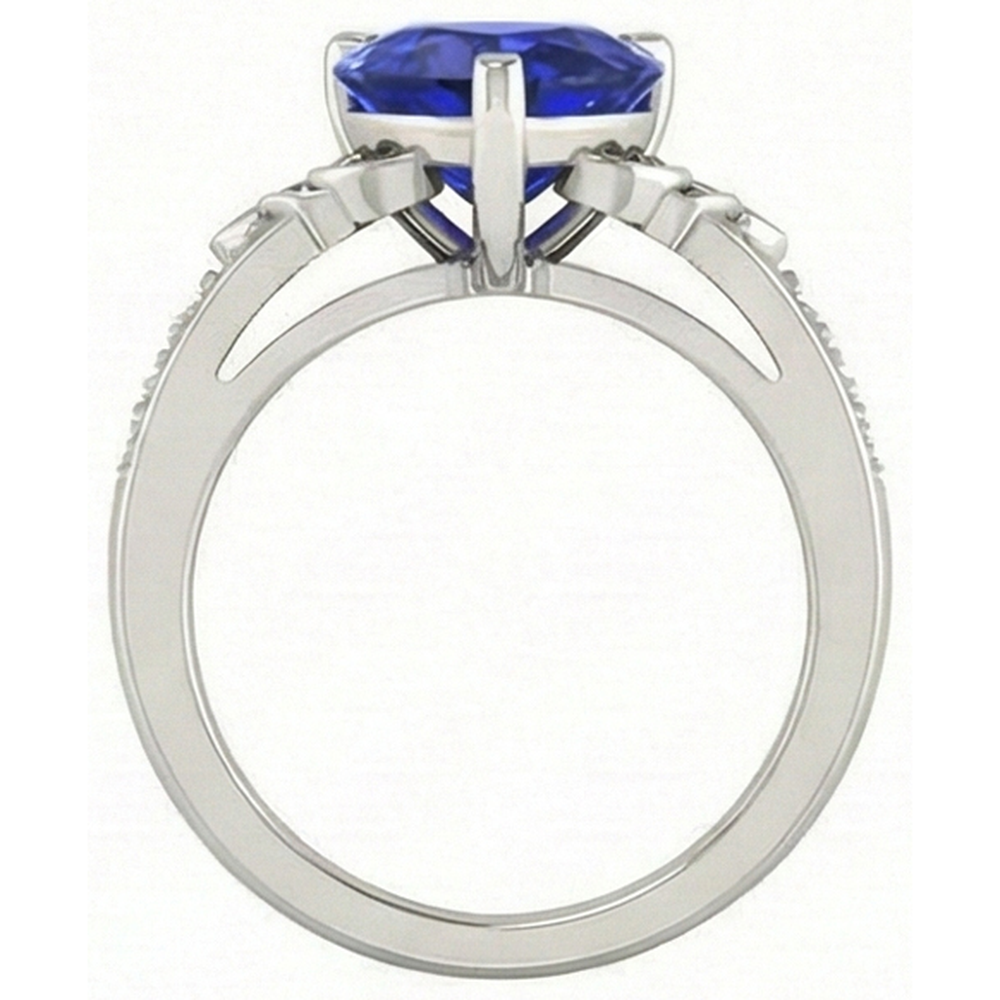 vero round diamante 3.50carati anello vista di profilo