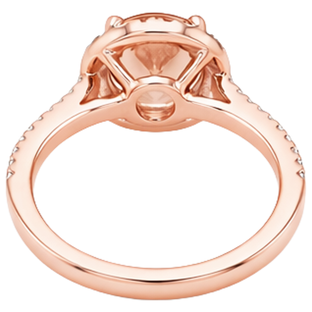 Anello ovale con Morganite e diamanti da 26.50 ct in oro rosa 14K