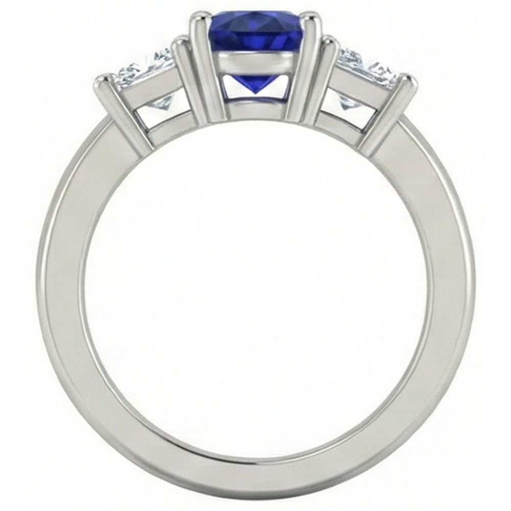 vero princess diamante 2.25carati anello vista di profilo