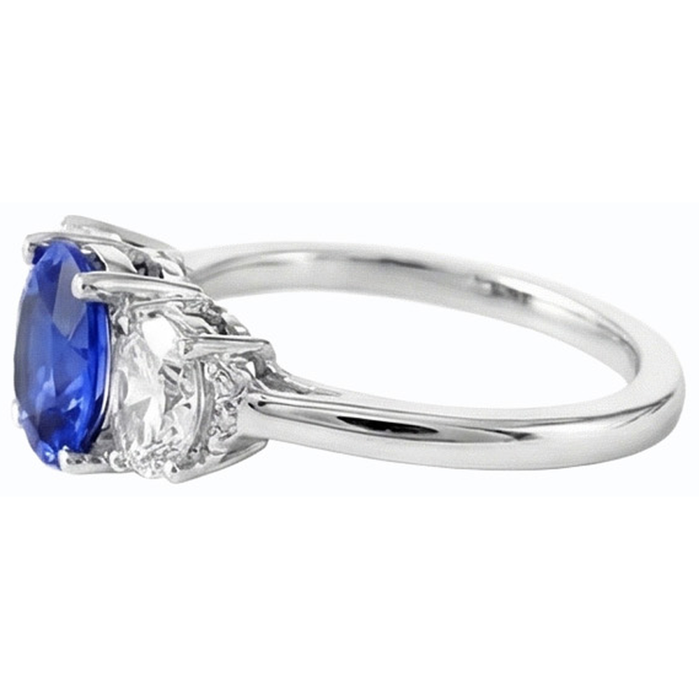 vero oval diamante 2.50carati anello su bianco