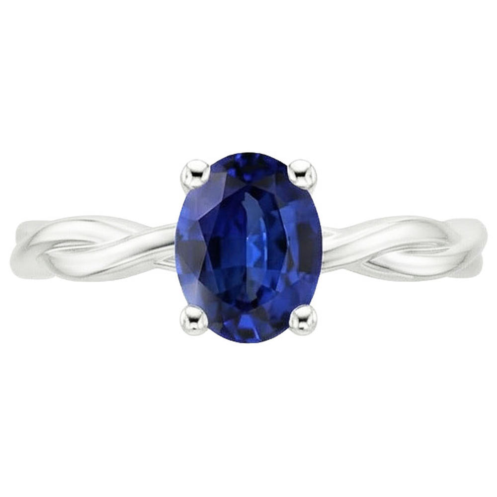 vero oval diamante 2carati anello su bianco