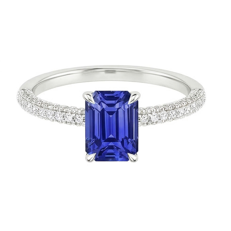 vero emerald diamante 4carati anello vista di profilo